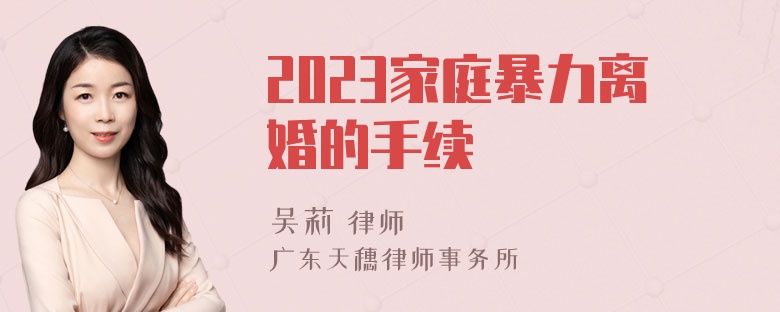 2023家庭暴力离婚的手续