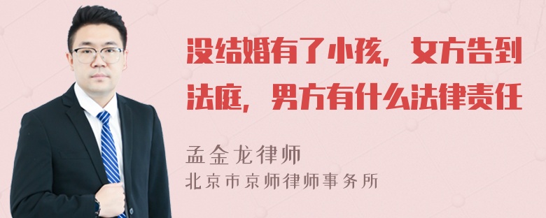 没结婚有了小孩，女方告到法庭，男方有什么法律责任