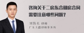 咨询关于二房东合租房合同需要注意哪些问题？