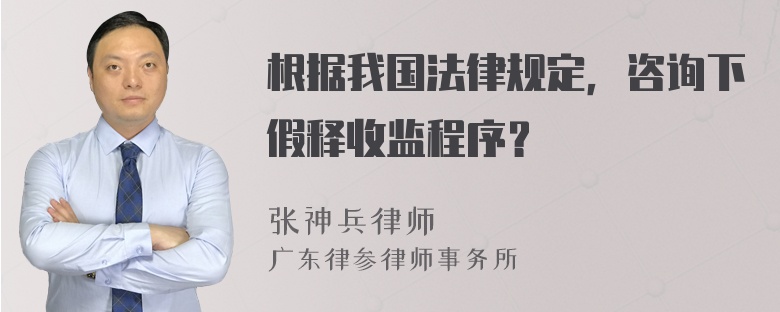 根据我国法律规定，咨询下假释收监程序？