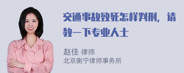 交通事故致死怎样判刑，请教一下专业人士