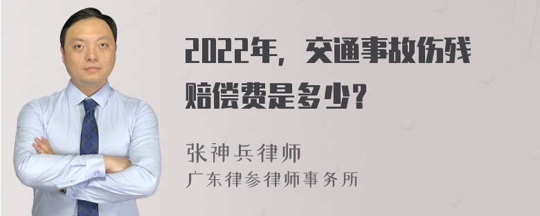 2022年，交通事故伤残赔偿费是多少？