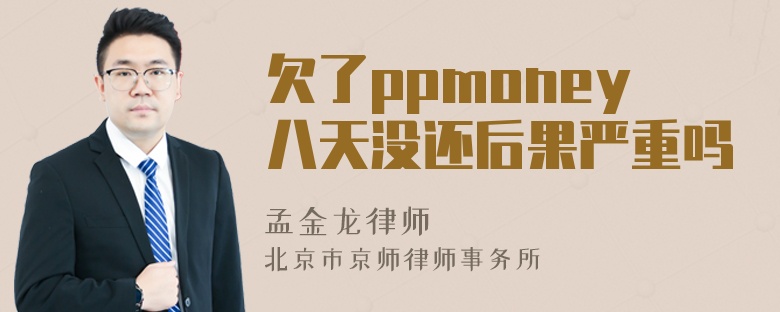 欠了ppmoney八天没还后果严重吗