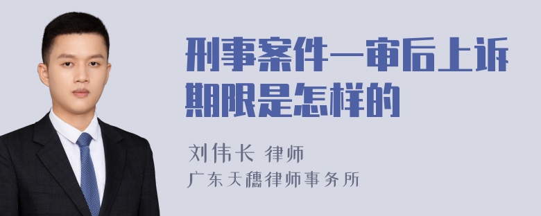 刑事案件一审后上诉期限是怎样的