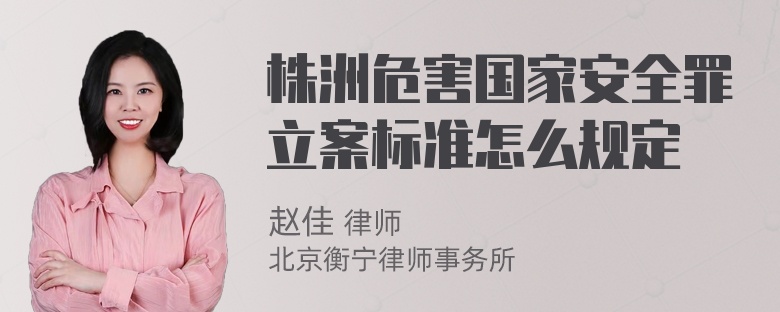 株洲危害国家安全罪立案标准怎么规定