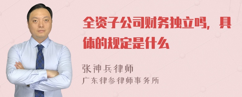 全资子公司财务独立吗，具体的规定是什么