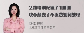 艺术培训充值了10000块不想去了不退费如何处理