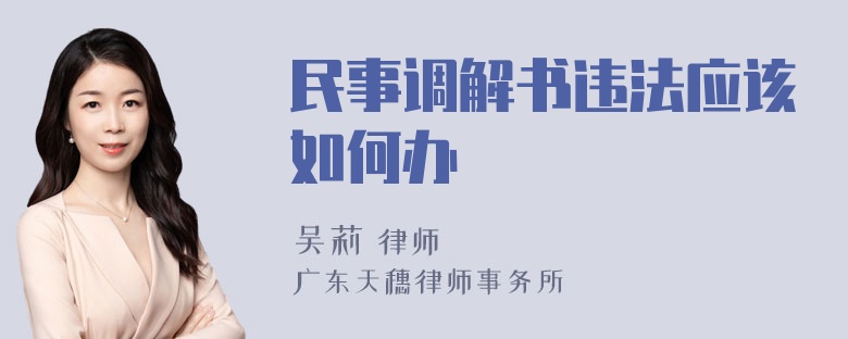 民事调解书违法应该如何办