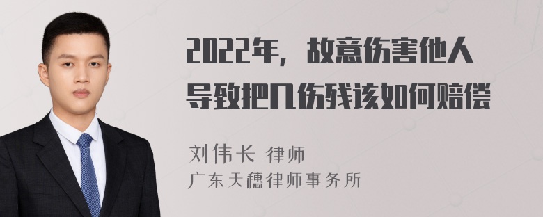 2022年，故意伤害他人导致把几伤残该如何赔偿