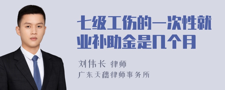 七级工伤的一次性就业补助金是几个月