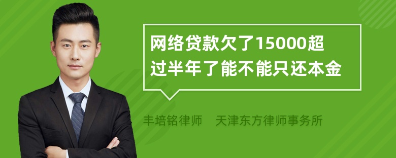 网络贷款欠了15000超过半年了能不能只还本金