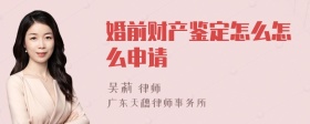 婚前财产鉴定怎么怎么申请