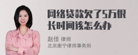 网络贷款欠了5万很长时间该怎么办