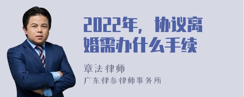 2022年，协议离婚需办什么手续