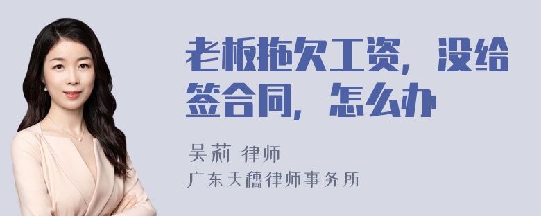 老板拖欠工资，没给签合同，怎么办