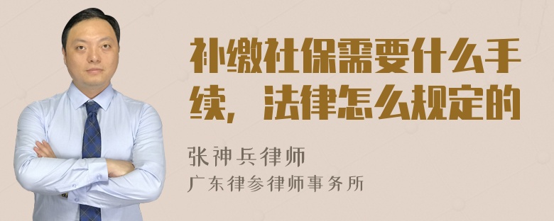 补缴社保需要什么手续，法律怎么规定的