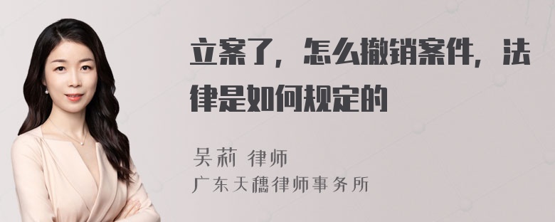 立案了，怎么撤销案件，法律是如何规定的