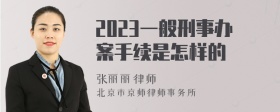 2023一般刑事办案手续是怎样的