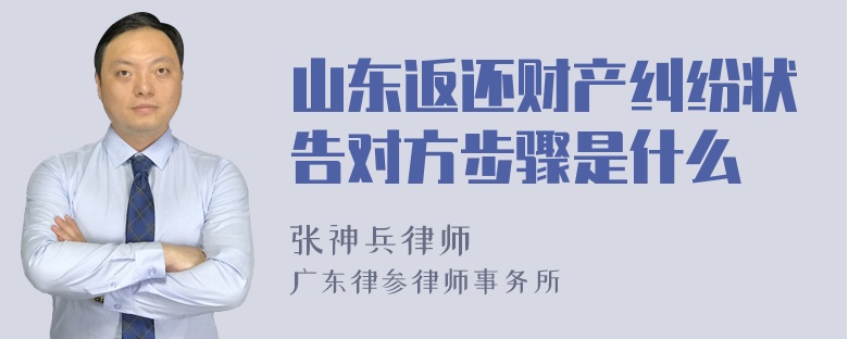 山东返还财产纠纷状告对方步骤是什么