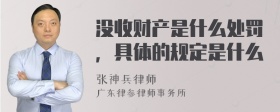 没收财产是什么处罚，具体的规定是什么