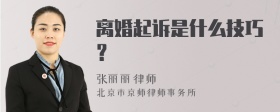 离婚起诉是什么技巧？