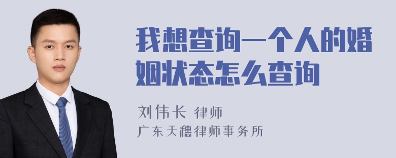 我想查询一个人的婚姻状态怎么查询