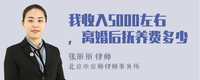 我收入5000左右，离婚后抚养费多少