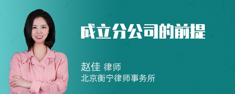 成立分公司的前提