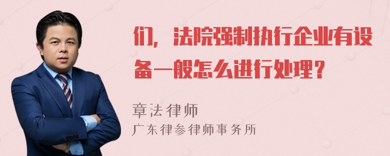 们，法院强制执行企业有设备一般怎么进行处理？