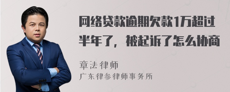 网络贷款逾期欠款1万超过半年了，被起诉了怎么协商