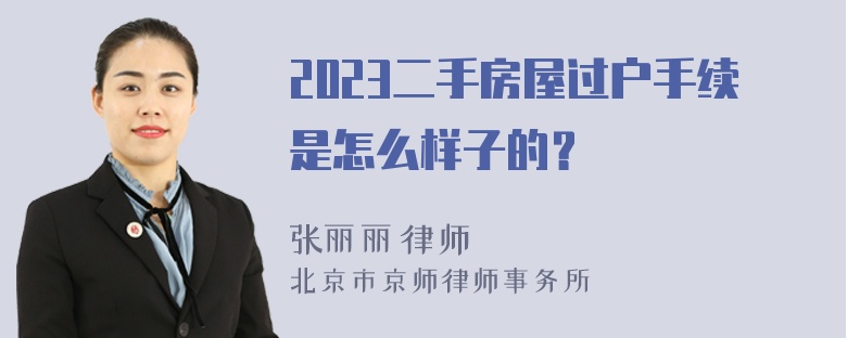 2023二手房屋过户手续是怎么样子的？