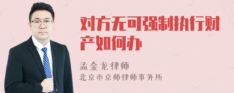 对方无可强制执行财产如何办