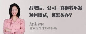 辞职后，公司一直拖着不发项目提成，该怎么办？