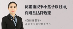 离婚协议书中孩子该归谁，有哪些法律规定