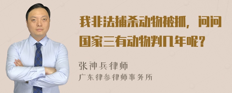 我非法捕杀动物被抓，问问国家三有动物判几年呢？