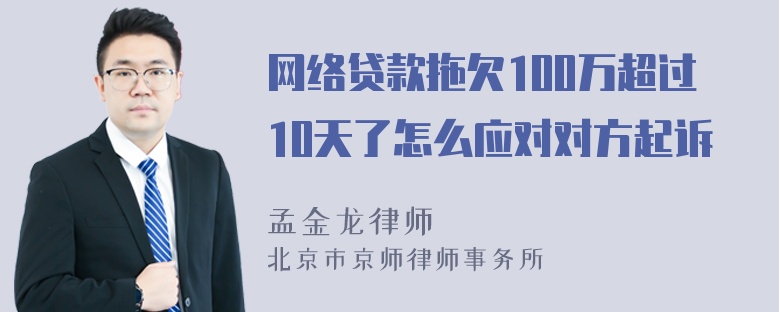 网络贷款拖欠100万超过10天了怎么应对对方起诉