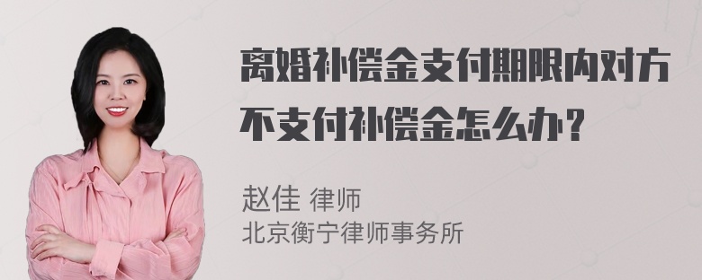 离婚补偿金支付期限内对方不支付补偿金怎么办？