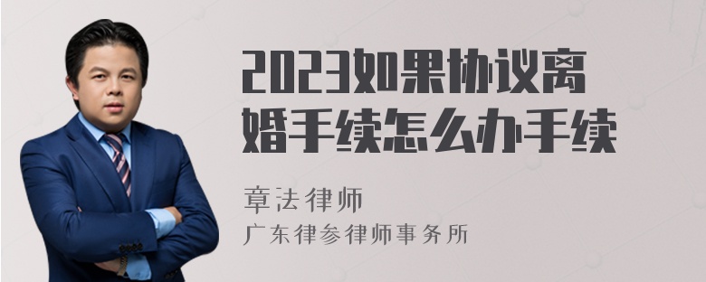 2023如果协议离婚手续怎么办手续