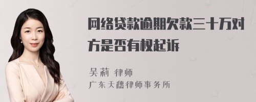 网络贷款逾期欠款三十万对方是否有权起诉