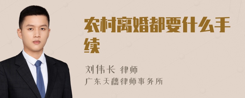 农村离婚都要什么手续