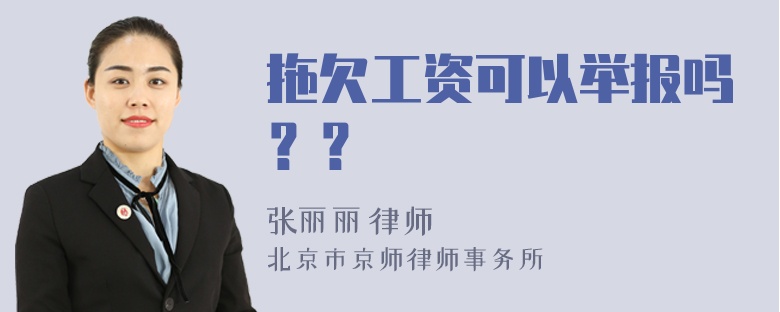 拖欠工资可以举报吗？？