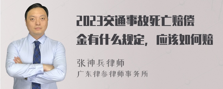 2023交通事故死亡赔偿金有什么规定，应该如何赔