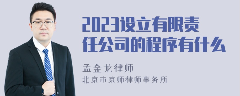 2023设立有限责任公司的程序有什么