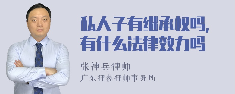 私人子有继承权吗，有什么法律效力吗