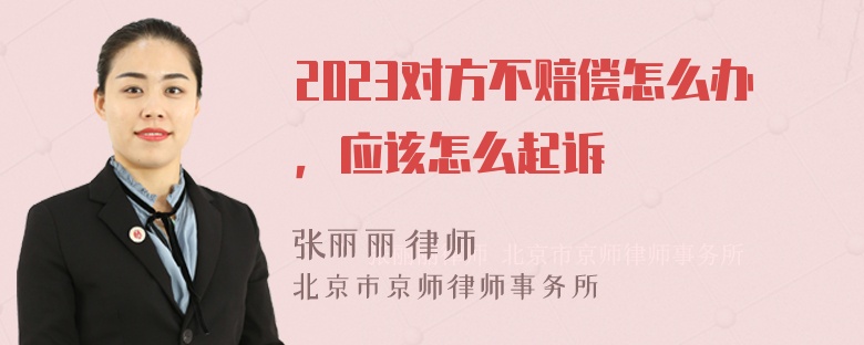 2023对方不赔偿怎么办，应该怎么起诉