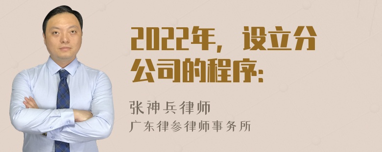 2022年，设立分公司的程序：