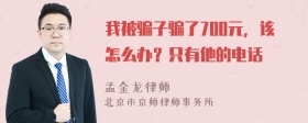 我被骗子骗了700元，该怎么办？只有他的电话