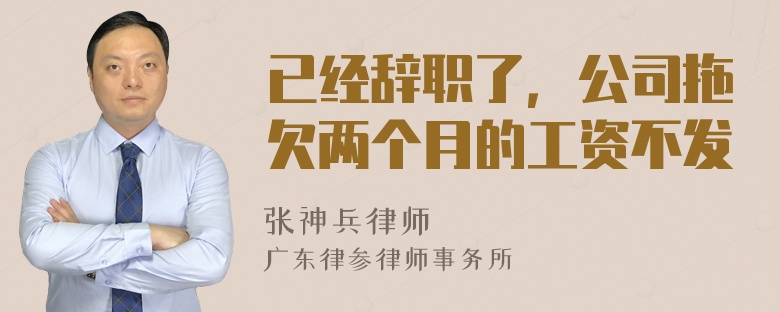 已经辞职了，公司拖欠两个月的工资不发