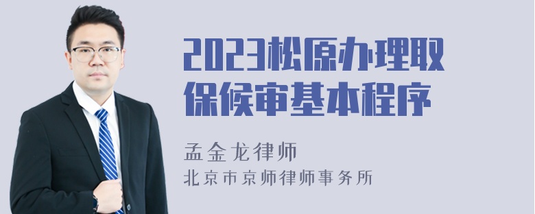 2023松原办理取保候审基本程序