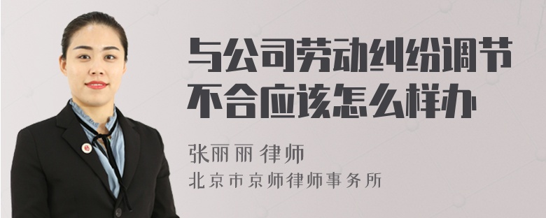 与公司劳动纠纷调节不合应该怎么样办